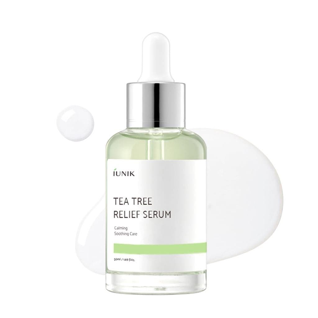 IUNIK Tea Tree Relief Serum – Ampola Vegana Leve com Tea Tree e Centella Asiatica para Alívio, Calmante e Equilíbrio de