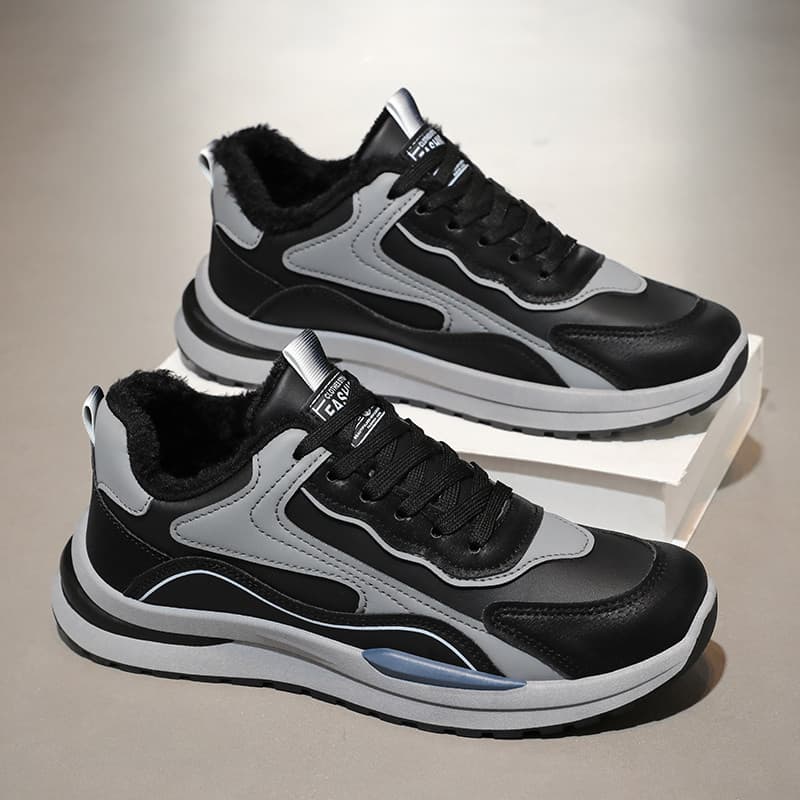 Sapatos de algodão 2026 verão novo estilo forro de lã de cano baixo grosso sapatos casuais masculinos de sola grossa que