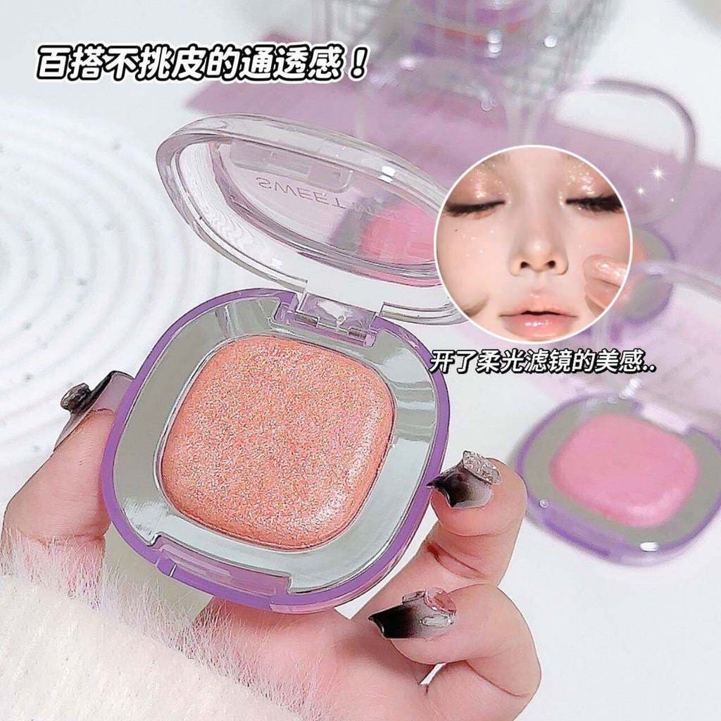 Strobe perolado iluminador em pó claro iluminar o tom da pele Blush iluminador dupla utilização contorno tridimensional