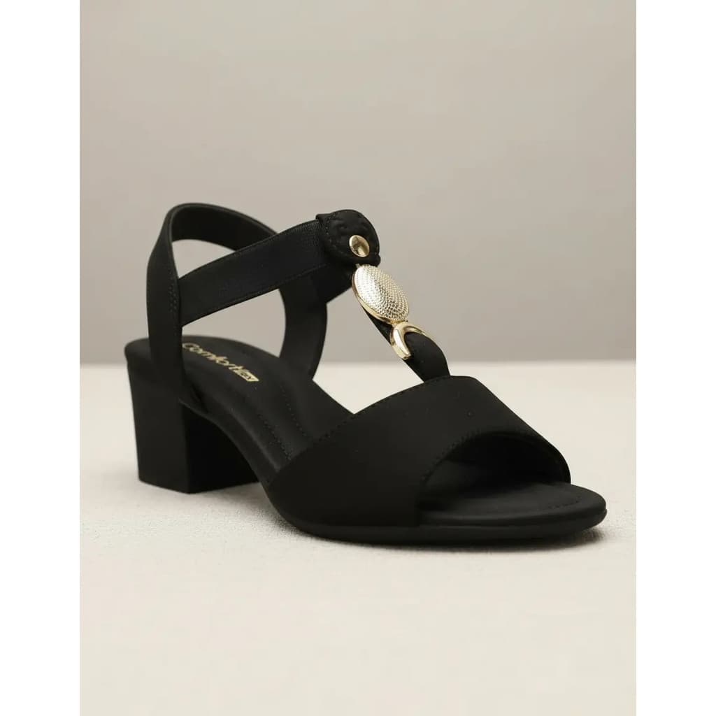 Sandália Comfortflex Feminina Salto Casual Confortavel Macia