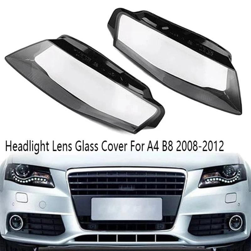 1 Par Nova Capa Do Farol Carro Lente De Vidro Para A4 B8 2008-2012 Da Lâmpada Shellauto Peças Decoração