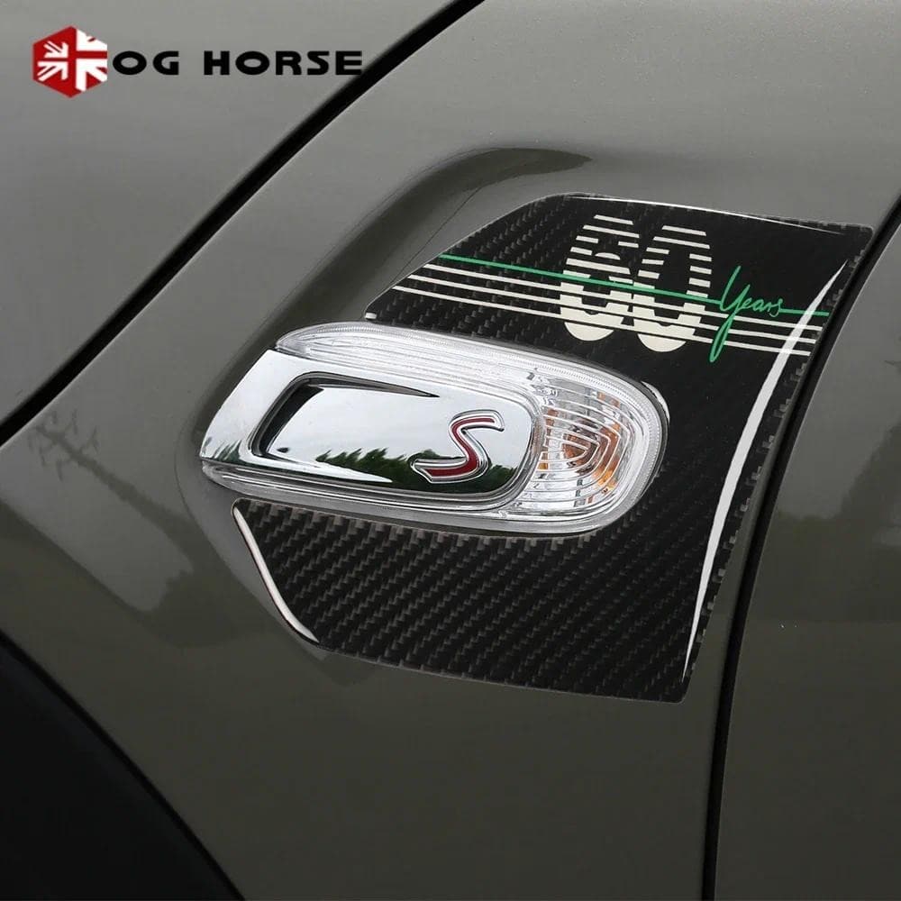 2 Pçs Estilo De Fibra Carbono Asa Lateral Fender Adesivo Capa Seção Scuttle Decoração Para MINI Cooper F55 F56 Acessório