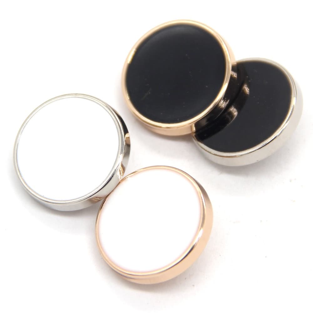 Conjunto de 6 peças de botões de metal redondos e planos clássicos, adequados para roupas, bolsas de moda e decoração de