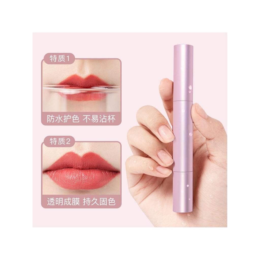 Influenciador batom capa de chuva não é fácil de colar copo não é fácil de desbotar fixação esmalte labial transparente