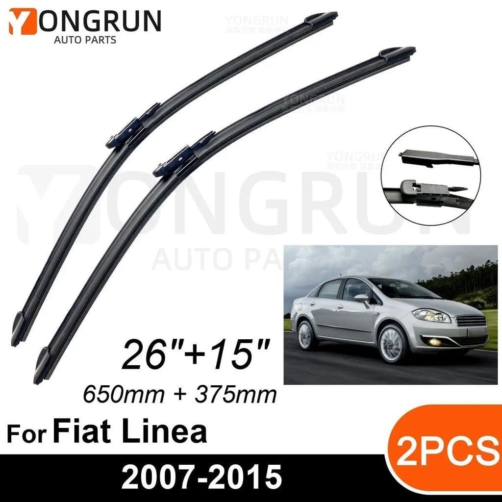 Limpadores De Para-Brisa Dianteiro De Carro Fiat Linea 2007-2015 Lâmina De Limpador De Borracha 26 " + 17 " Acessórios