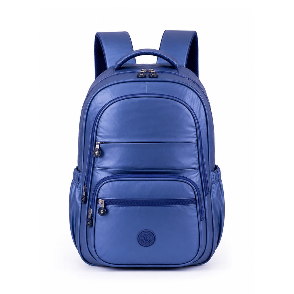 Mochila Feminina Escolar Metalizada Grande Capacidade Viagem Faculdade Multi Camada C-008