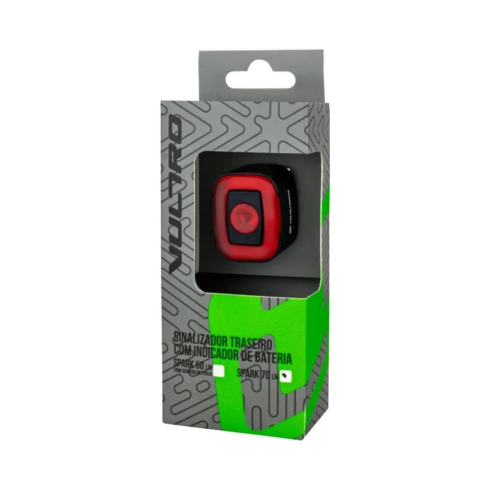Sinalizador Traseiro Bike Vultro Spark 70 Lúmens USB-C Recarregável IP65