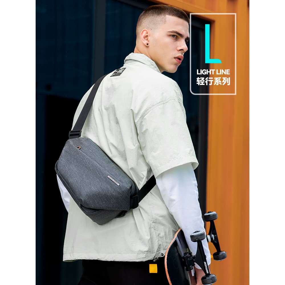Marco Laden Bolsa de Peito Magnética Funcional Bolsa Crossbody Masculina Street Wear Bolsa Mensageiro de Um Ombro de Gra
