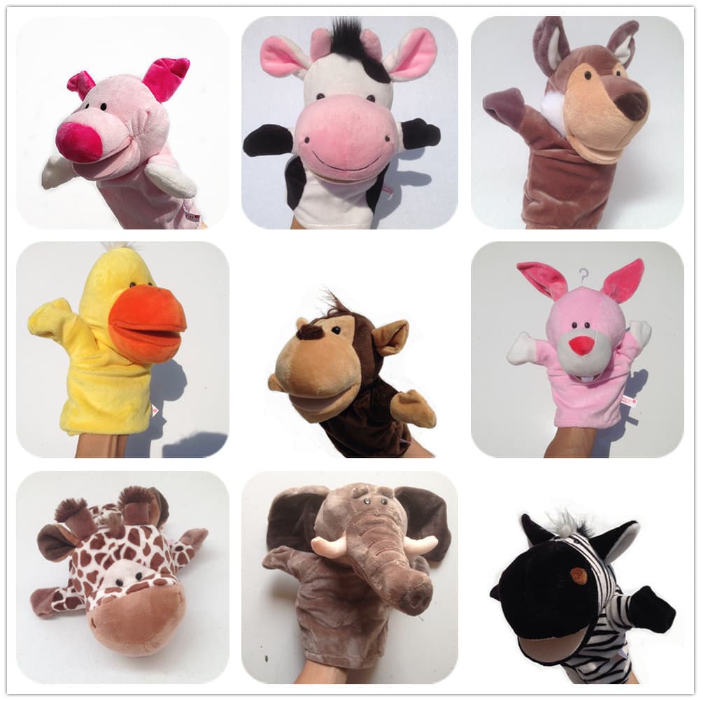 1 Pc Crianças De Pelúcia Dedo & Mão Fantoche Atividade Popular Role Play História De Dormir Adereços 3D Animal Descompre