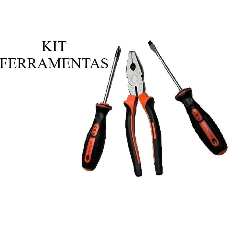 Alicate Universal + Chave de fenda + Chave Philips Kit Ferramenta