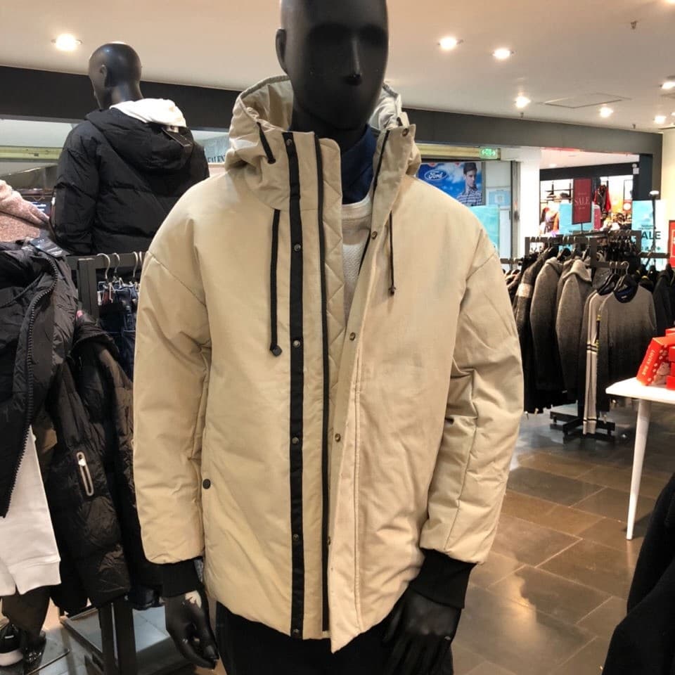 JJ Cut Label Masculino Inverno Engrossado Quente Com Capuz Pato Branco Para Baixo Jaqueta À Prova de Vento Ao Ar Livre