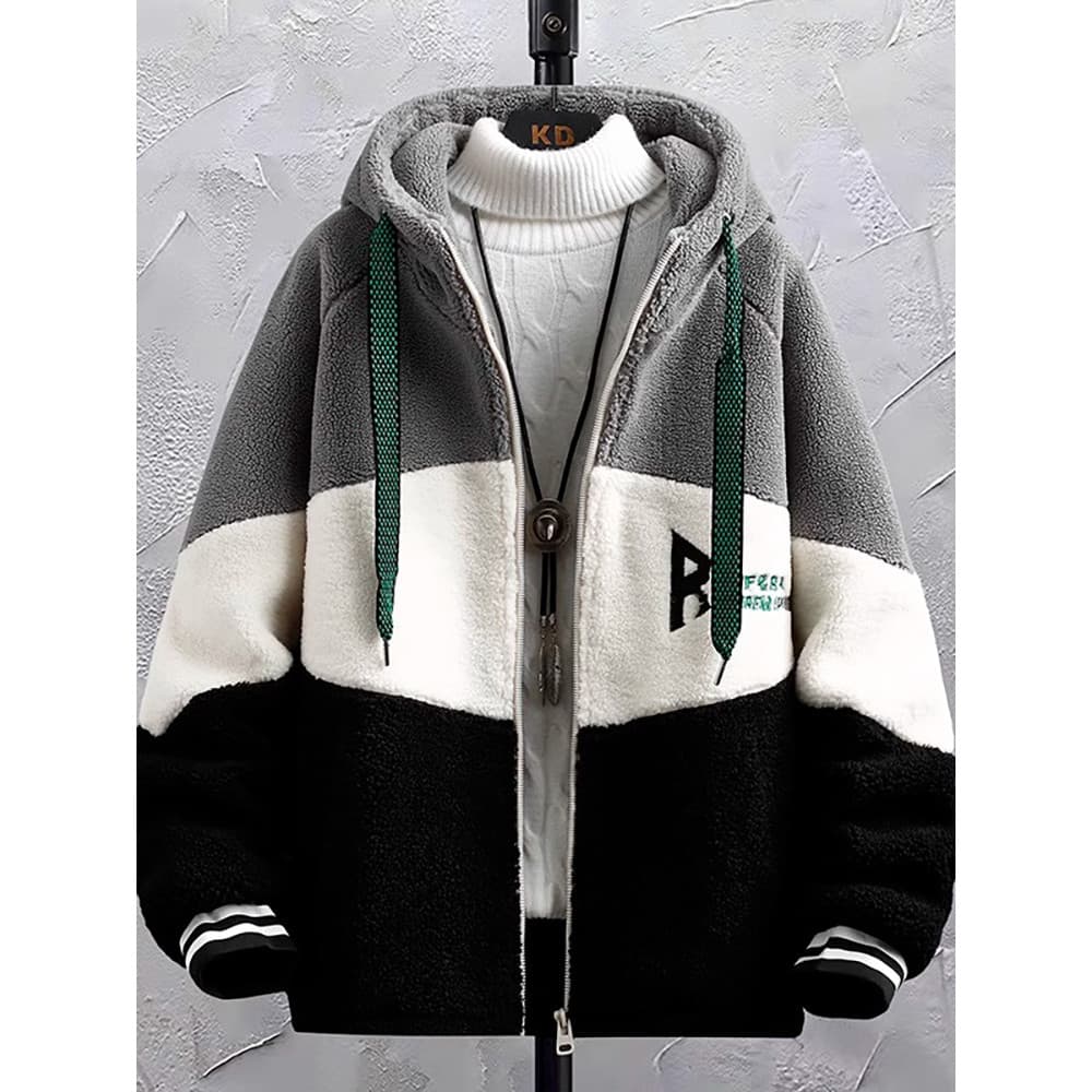 Jaqueta acolchoada de algodão de lã de cordeiro masculina inverno acolchoada de lã de partículas grossas jaqueta acolcho