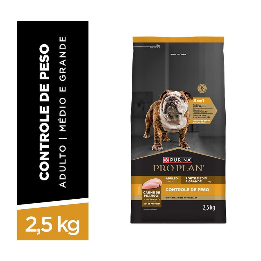 Ração Pro Plan Controle Peso Cães Médios e Grandes 2,5kg