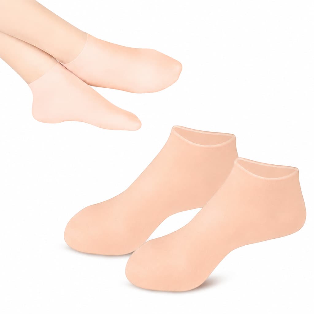 Meia Silicone Flexível Para Pés Reutilizável Tamanho Único Confortável Macia Ajuste Adaptável Uso Diário
