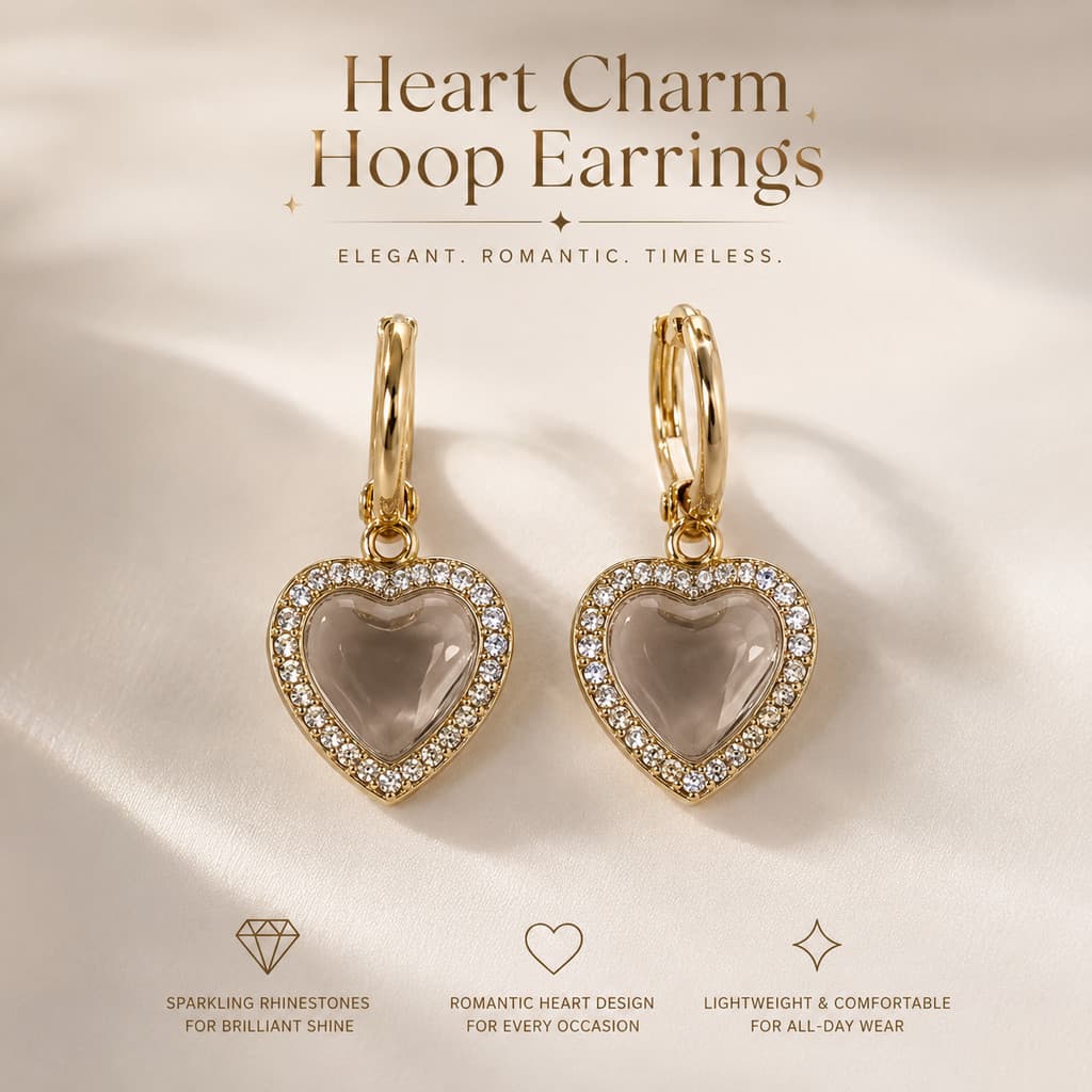 Korean-style transparent heart-shaped earrings2025 New fresh and sweet style, light luxury and high-end feel, best-selli
