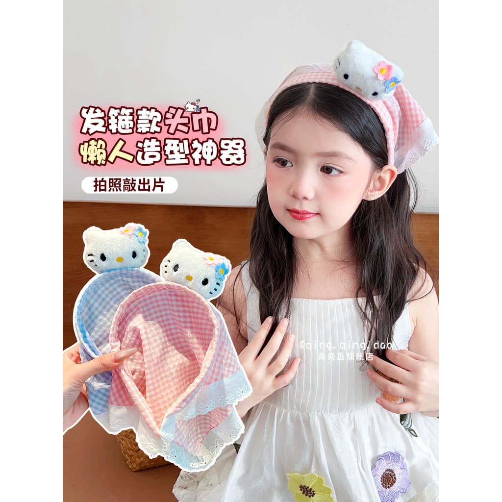 Crianças bandana bandana de uma peça meninas estilo Pastoral renda triângulo cachecol bandana primavera verão foto tiro