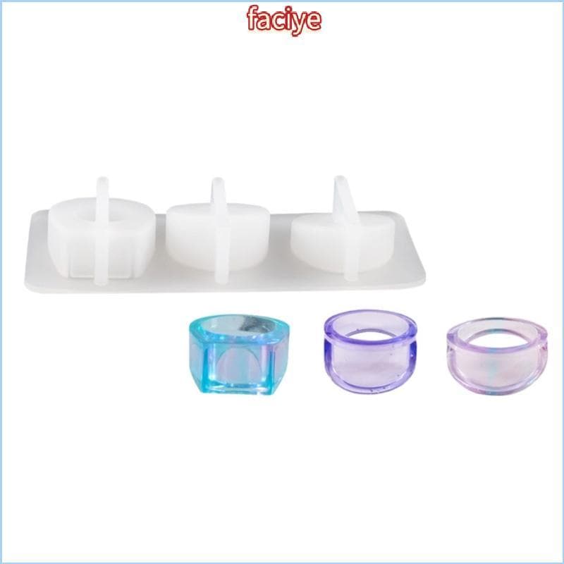 Moldes Artesanato Anel Silicone FCY 3 Cavidades Para Incorporar Pedras Preciosas Joias Resina