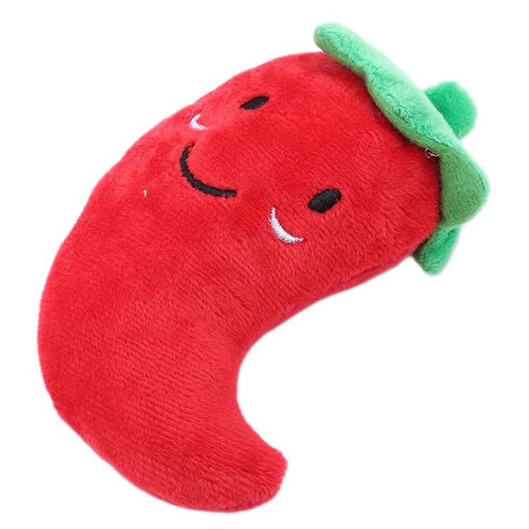 Brinquedo de Pelúcia para Cães com Som de Pimenta Vermelha para Limpeza dos Dentes G96T