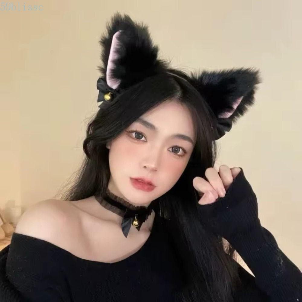 Conjunto De Faixa De Cabeça Com Orelhas De Gato BLISSC , Chapéu Para Cosplay De Lolita Feminino , Acessórios Cabelo De ,