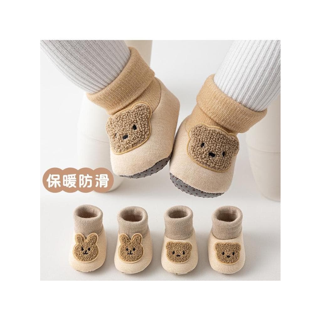 Recém-nascido primavera outono inverno meias do bebê sapatos sola macia outubro-junho quente interior sapatos de bebê 1