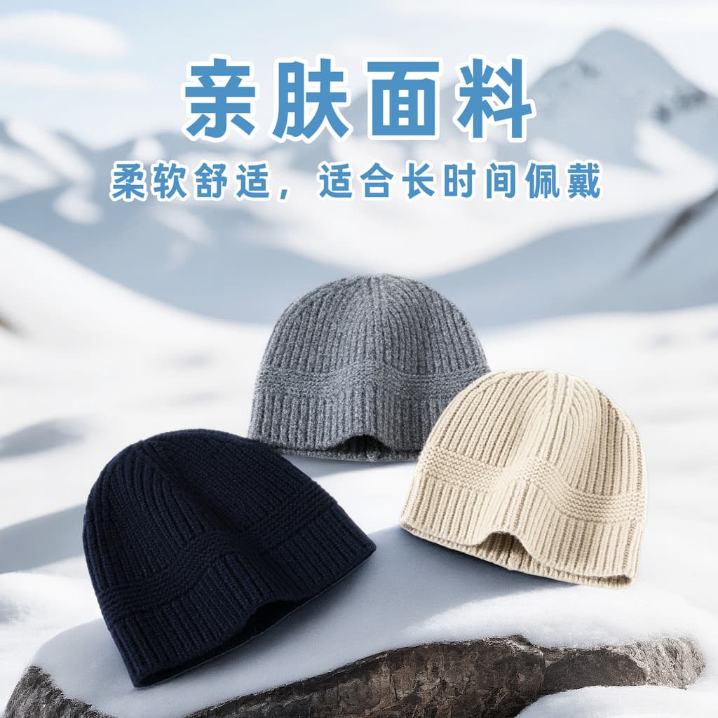 Outono inverno estilo japonês chapéu de malha feminino grande circunferência da cabeça quente engrossado chapéu de lã ma