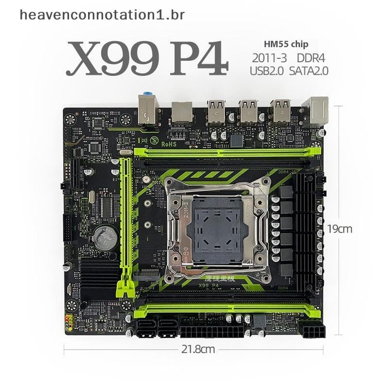 heav X99-P4 2011-3 Conjunto De Placa-Mãe Kit Desktop Servidor ECC DDR4 X99 2660V3 2680V4 Memória NVME M . 2 SATA BR