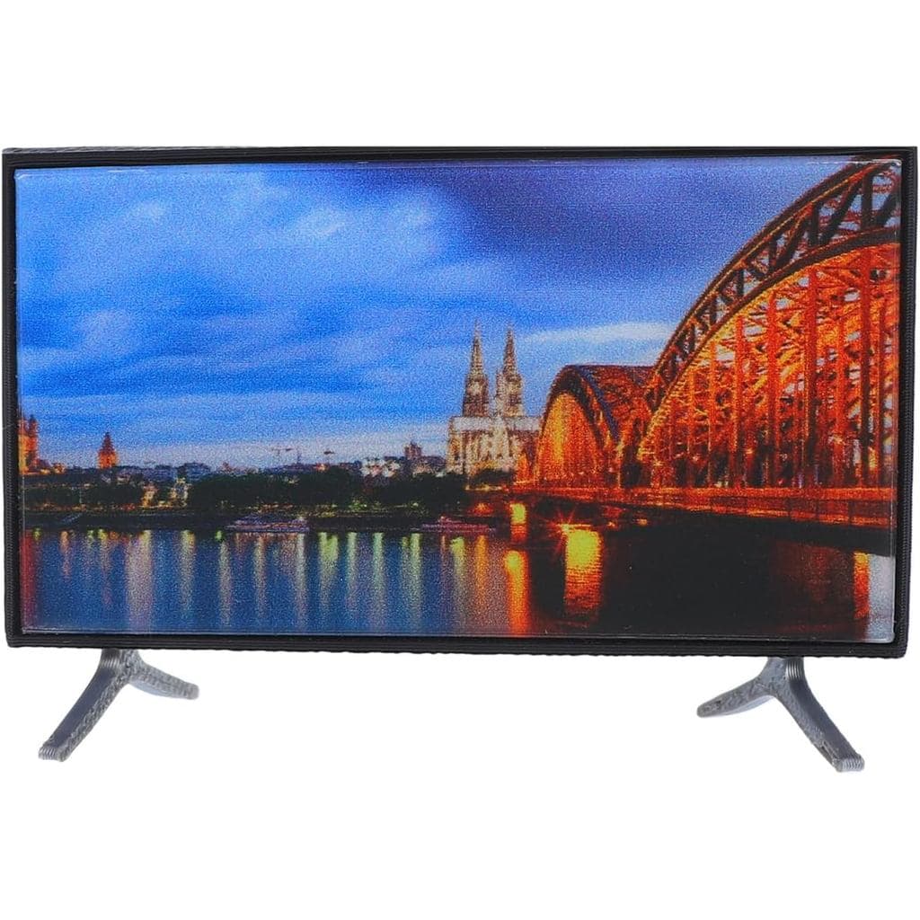Mini TV para Casa de Bonecas, Decoração de Sala de Estar em Escala 1:12, Mini TV para Modelo de Cena de Casa de Bonecas,