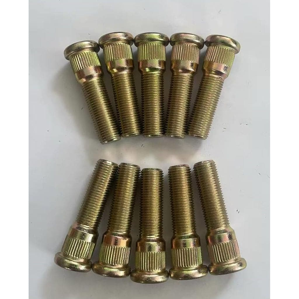 10 peças 1/2"-20 x 2 pol. Comprimento UHL 0,61 pol. Pino de Roda Rosqueado de Encaixe por Pressão para Cubo de Eixo de R