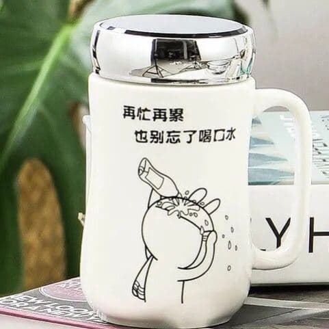 Caneca de cerâmica criativa com tampa, copo de cerâmica para homens e mulheres, casal, leite, café, grande capacidade