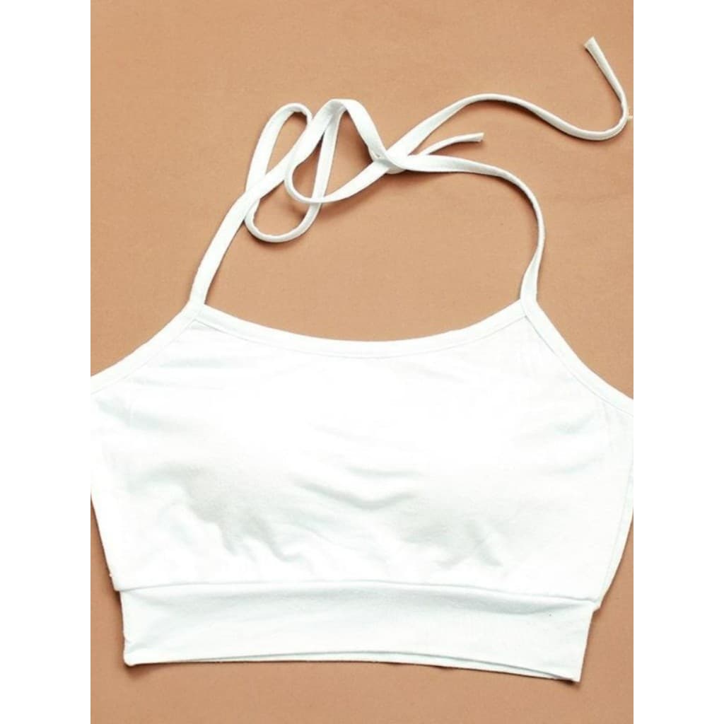 Verão rendas halter pescoço halter pescoço halter pescoço halter pescoço halter colete curto feminino Modal tubo superio