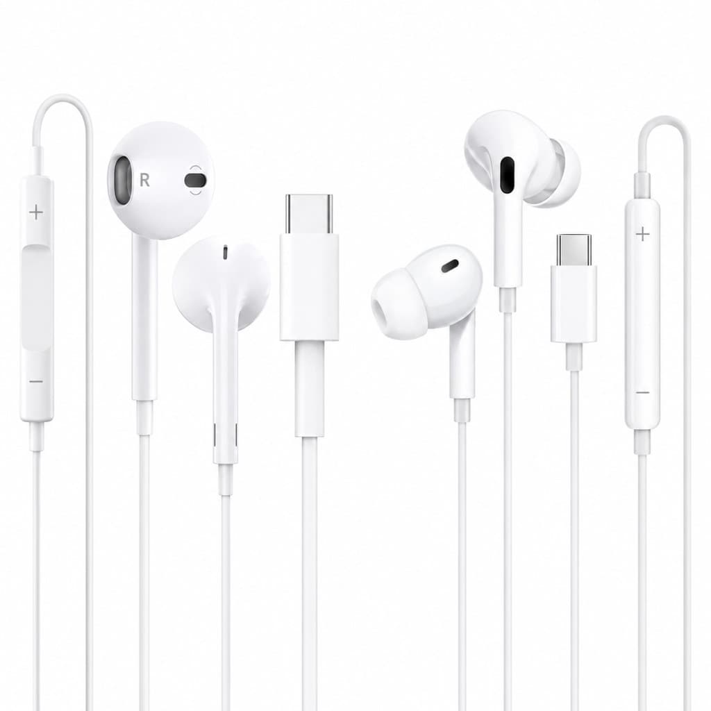Fone de Ouvido Com Fio Tipo C Compativel iPhone 15 /16 e Android