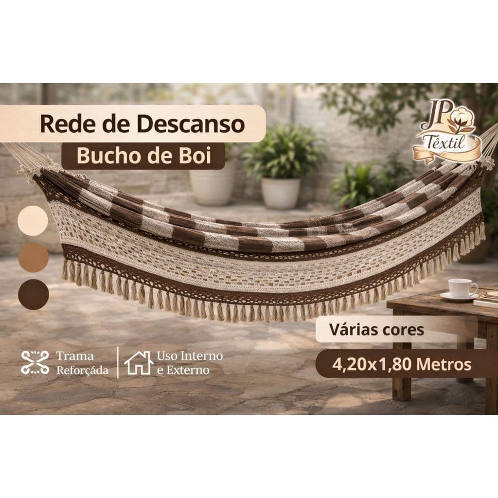 Rede de Dormir Casal King Reforçada Bucho de Boi  | Suporta Até 300kg | Conforto e Envio Rápido