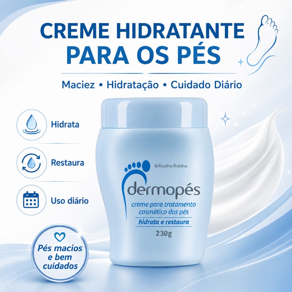 Creme Hidratante para Pés Ressecados Hidrata e Afina Abelha Rainha