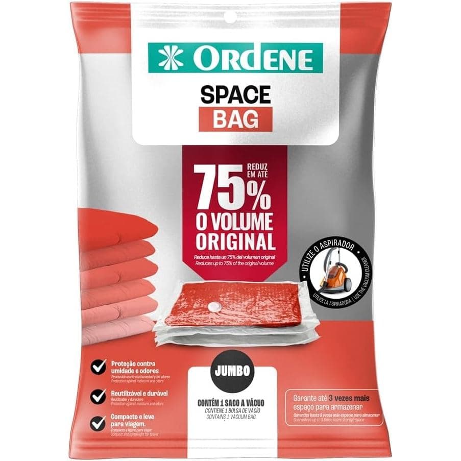 Saco a vacuo para roupas transparente ordene space bag Tamanho 120x80 Jumbo