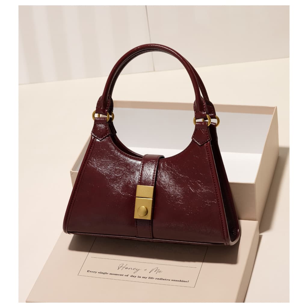 Hong Kong moda simples Retro bolsa de couro genuíno feminina 2026 primavera verão novo estilo na moda All-Match saco do