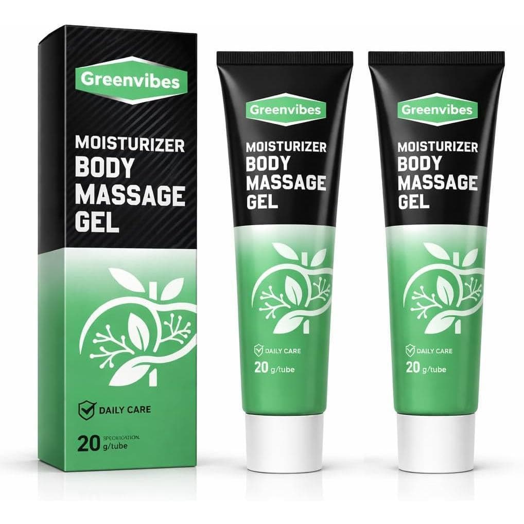 Greenvibes Gel Hidratante para Massagem Corporal, Gel Refrescante de Rápida Absorção com Mistura de Ervas e Poria Cocos