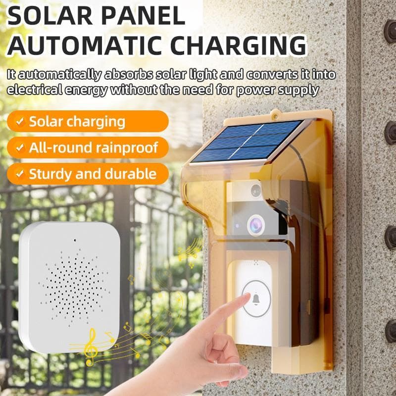 Campainha de vídeo sem fio transfronteiriça 110V Capa de chuva Solar Câmera de vigilância por intercomunicação de voz de