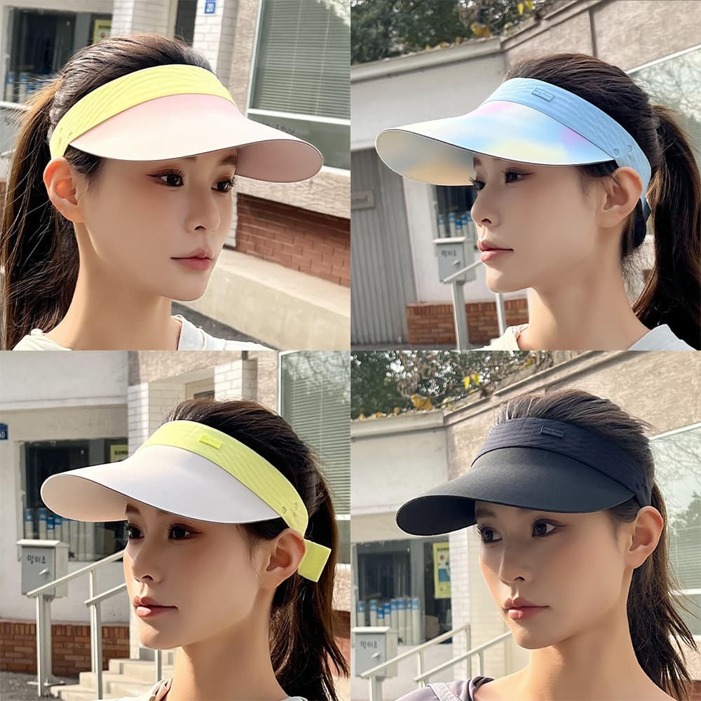 Sem costura de uma peça Ultra-leve topo protetor solar chapéu feminino verão esportes ao ar livre correndo pára-sol Anti