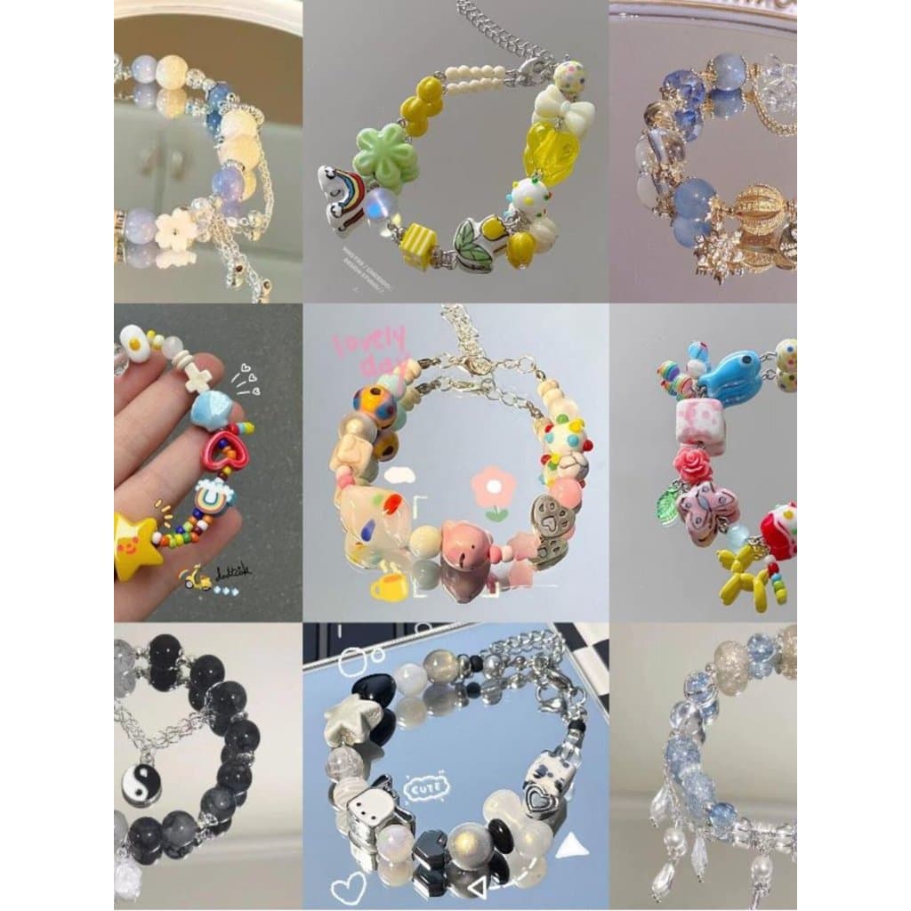 Pulseira de cristal meninas pulseira de cerâmica opala pérola dopamina pulseira High-End sentimento não-desbotamento jói