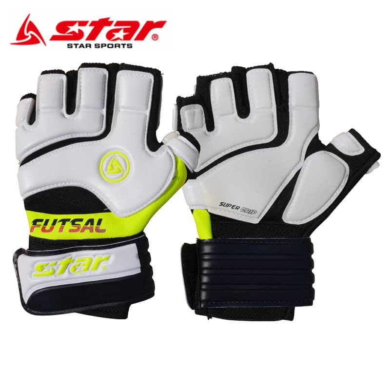 Star Shida luvas de goleiro de futebol goleiro meio dedo interior látex crianças estudantes da escola primária A