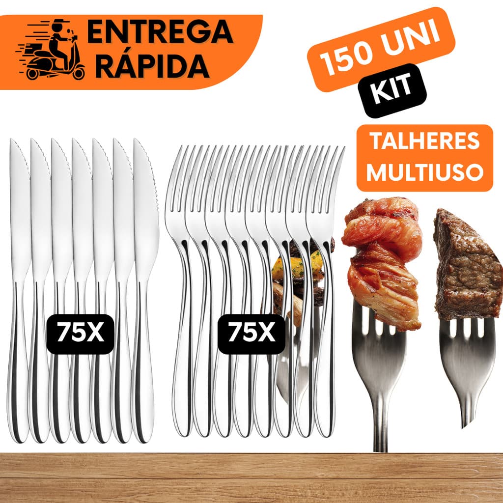 GARFOS E FACAS DE MESA INOX RESTAURANTE COZINHA BUFFET UTENSILIOS KIT TALHERES