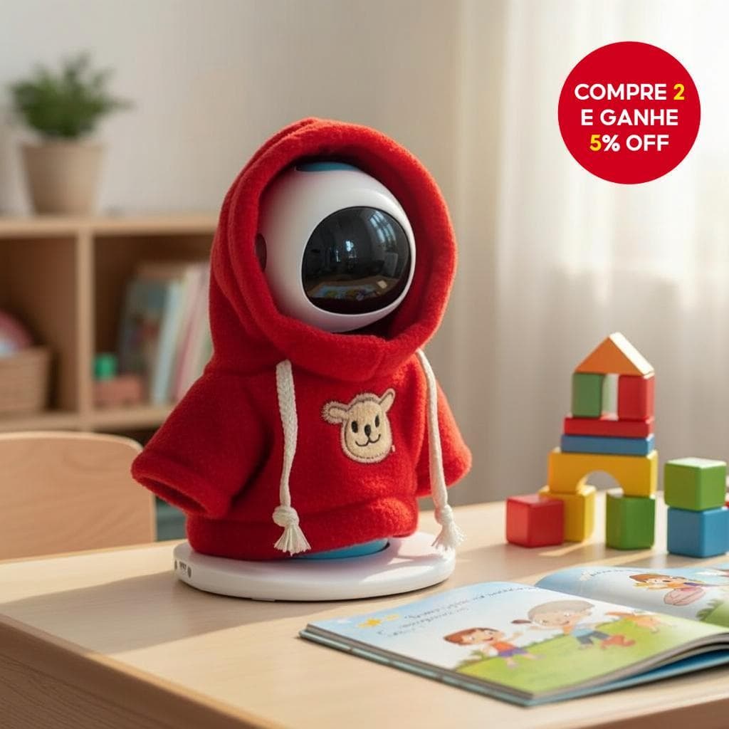Eilik Robô Inteligente Tamagotchi com Suéter, Chapéu e Cachecol Exclusivos para o Natal