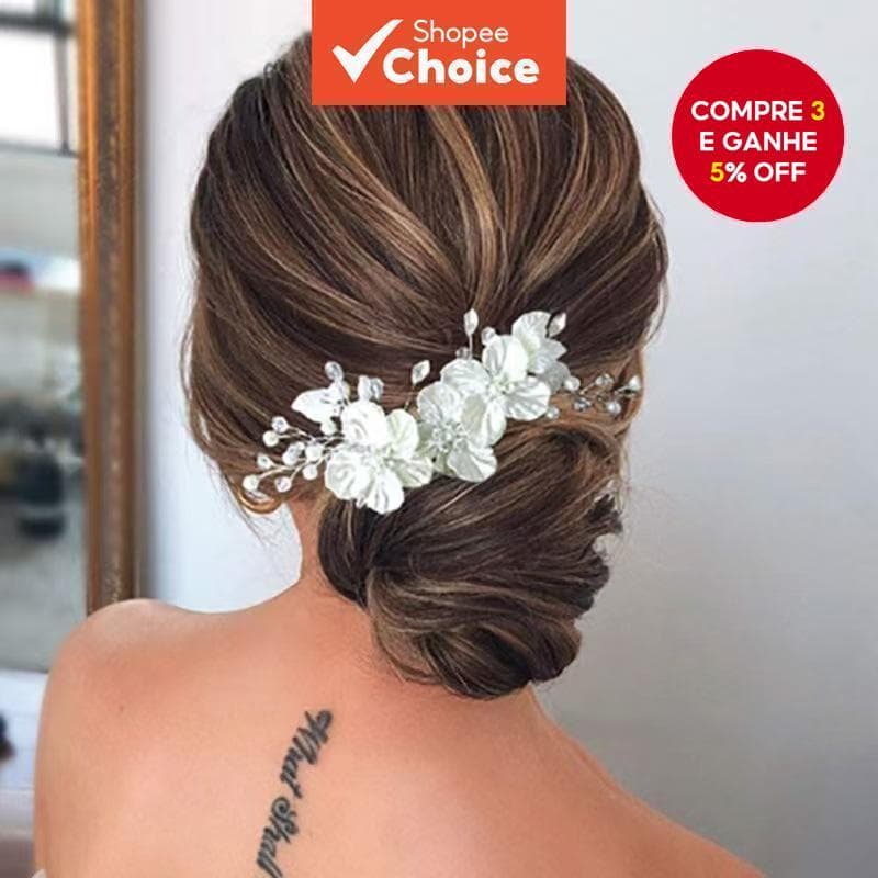 Pente De Cabelo De Noiva Coreano , Acessórios Casamento De Cristal De Pérola Floral Feito À Mão Para Mulheres