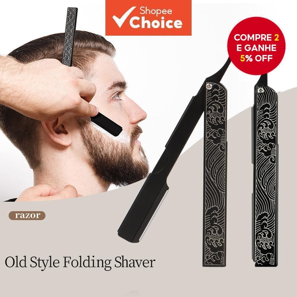 Suporte de Lâmina de Barbear Manual Dobrável para Homens Profissionais, Lâmina Substituível, Barbeador de Segurança
