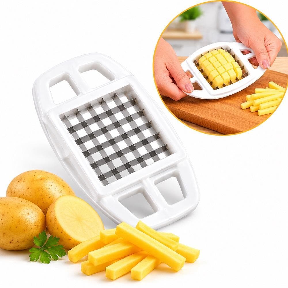 Cortador Batata Palito Picador Legumes Fatiador Manual Lâmina Inox Multiuso Cozinha Batata Frita