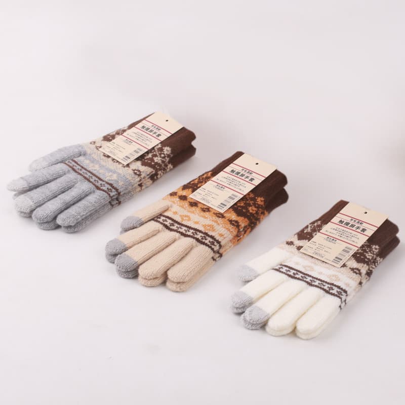 Pedido Original luvas de lã japonesa tela sensível ao toque inverno das mulheres dos homens lã tricô espessamento velo b