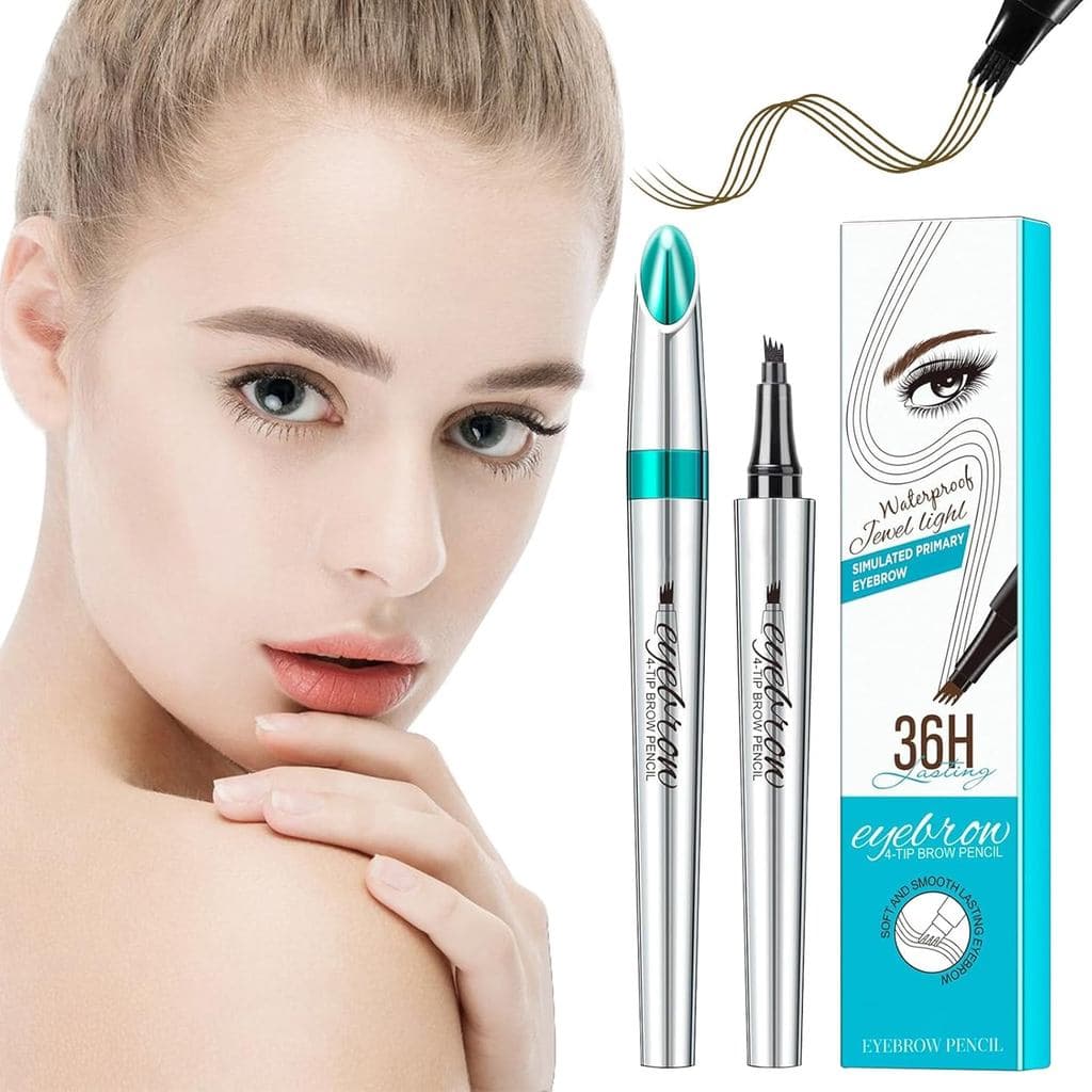Caneta para Microblading de Sobrancelhas Micro-Fork - Lápis de Sobrancelha à Prova d'Água com Traços Semelhantes a Fios