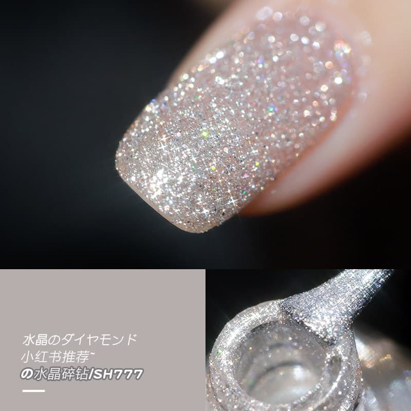 Esmalte estroboscópico de diamante com lantejoulas, sem cozimento, longa duração, secagem rápida, inodoro, 2026, novo es
