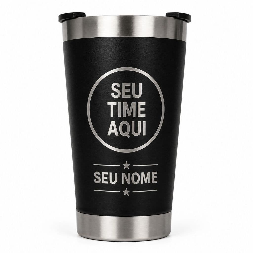 Copo Térmico Personalizado com Gravação a Laser de Times