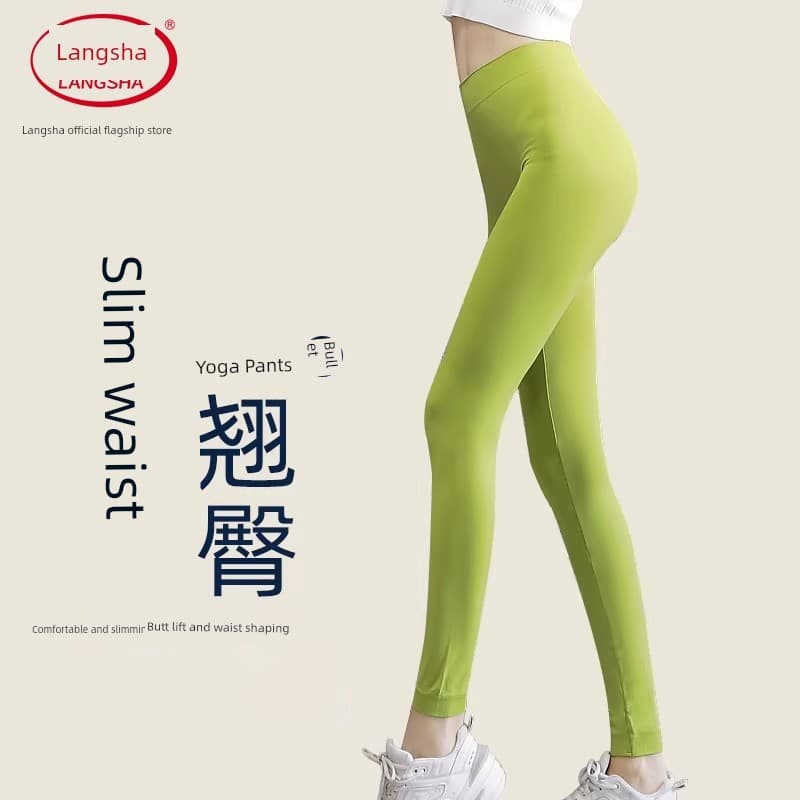 Controle Abdominal Calça legging academia Legging Cintura Alta Calça de ioga Langsha até o tornozelo para treinamento de